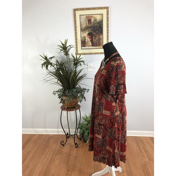 Connected Apparel Dress 14 Cap Sleeve Boho Vacation Clueless Preppy Pullover - Picture 5 of 8